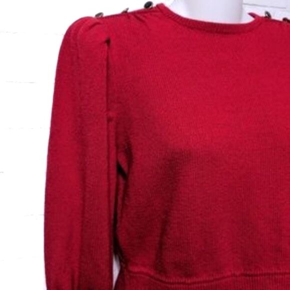 ST. JOHN Vintage Cropped Puff Sleeve Sweater S - Picture 2 of 9